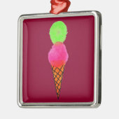 Eiscreme Pop Art Silbernes Ornament (Links)