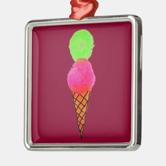 Eiscreme Pop Art Silbernes Ornament (Links)