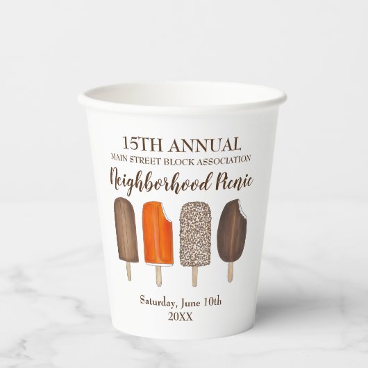 Eiscreme-Pop Bars Popsicle Creamsikel Picnic Pappbecher (Vorderseite)