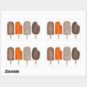 Eiscreme-Pop Bars Popsicle Creamsikel Picnic Rechteckiger Aufkleber (Blatt)