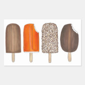 Eiscreme-Pop Bars Popsicle Creamsikel Picnic Rechteckiger Aufkleber (Vorderseite)