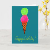 Eiscreme Pop Geburtstag Karte (Gelbe Blume)