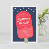 Eiscreme-Pop Sommer GRILLEN Party Einladung (Stehend Vorderseite)