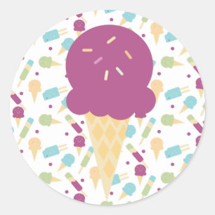 Eiscreme-Pop-Streusel-Belohnung Runder Aufkleber