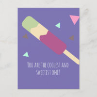 Eiscreme-Pop Sweet Birthday Name Postcard