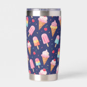 Eiscreme-, Popsicle- und Kirschenmuster Thermobecher (Rückseite)