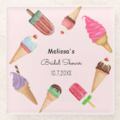 Eiscreme Popsicles Brautparty Geburtstag Glasuntersetzer (Vorderseite)