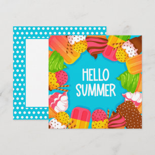Eiscreme & Popsicles Hallo Sommer Grußkarte