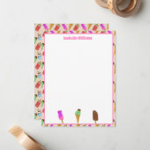 Eiscreme-Popsicles-Muster Personalisiert Mitteilungskarte (Vorderseite/Rückseite Beispiel)
