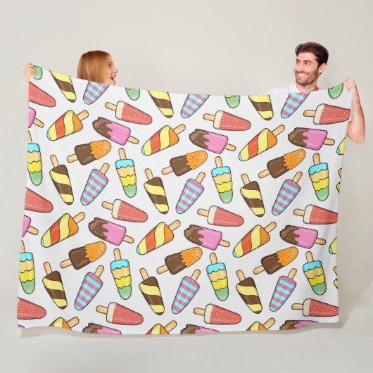 Eiscreme Popsicles Mustervlies Fleecedecke (Beispiel)