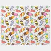 Eiscreme Popsicles Mustervlies Fleecedecke (Vorderseite (Horizontal))