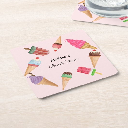 Eiscreme Popsicles Pink Paper Untersetzer (angewinkelt)