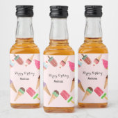 Eiscreme Popsiv Pink Pool Party Alkoholflaschenetikett (Flaschen)