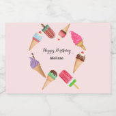 Eiscreme Popsiv Pink Pool Party Alkoholflaschenetikett (Einzelnes Label)