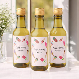 Eiscreme Popsiv Pink Pool Party Weinetikett