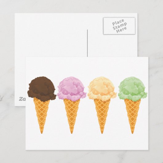 Eiscreme Postkarte (Vorne/Hinten)
