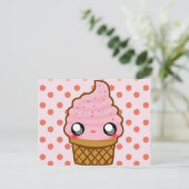 Eiscreme Postkarte (Stehend Vorderseite)