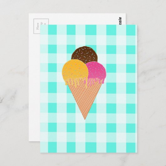 Eiscreme Postkarte (Vorne/Hinten)
