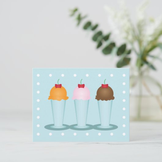 Eiscreme Postkarte (Stehend Vorderseite)