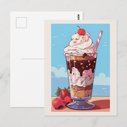 Eiscreme Postkarte (Vorne/Hinten)