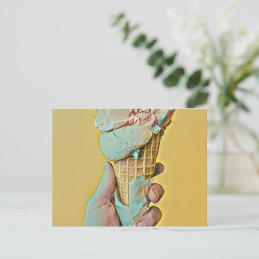Eiscreme Postkarte (Stehend Vorderseite)