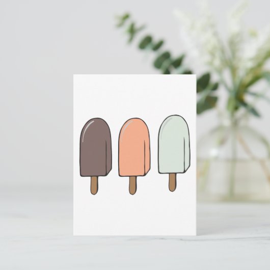 Eiscreme Postkarte (Stehend Vorderseite)