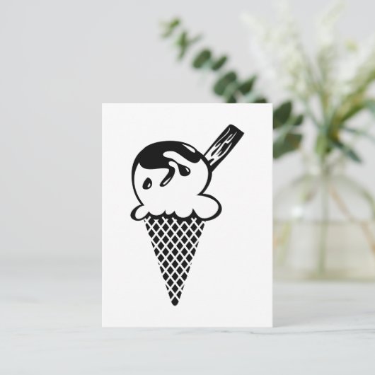 Eiscreme Postkarte (Stehend Vorderseite)
