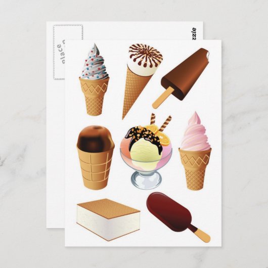 Eiscreme Postkarte (Vorne/Hinten)