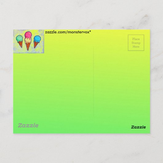 Eiscreme Postkarte (Rückseite)