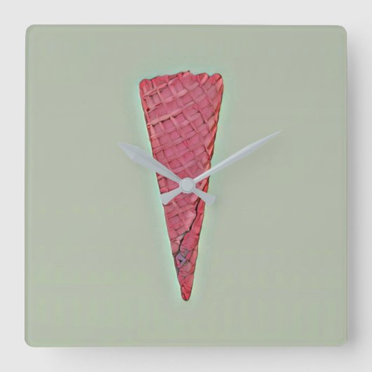 Eiscreme Quadratische Wanduhr (Vorderseite)