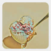 Eiscreme Quadratischer Aufkleber (Vorderseite)