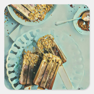 Eiscreme Quadratischer Aufkleber