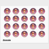 Eiscreme Raspberry Sundae Sweet Runder Aufkleber (Blatt)