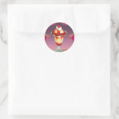 Eiscreme Raspberry Sundae Sweet Runder Aufkleber (Tasche)