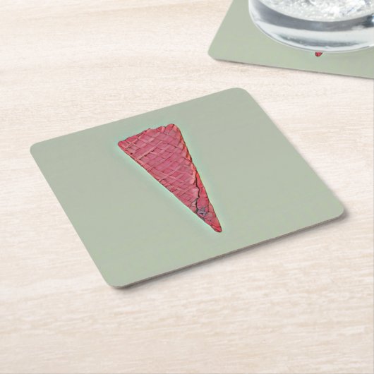 Eiscreme Rechteckiger Pappuntersetzer (angewinkelt)