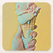 Eiscreme Rechteckiger Pappuntersetzer (Vorderseite)