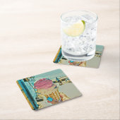 Eiscreme Rechteckiger Pappuntersetzer (Vor Ort)