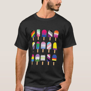 Eiscreme-Regenbogenflagge Funny LGBT Gay Lesbian P T-Shirt