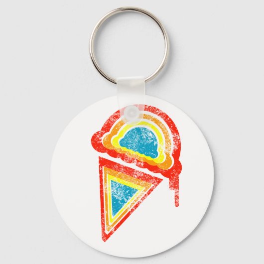 Eiscreme Regenbogentropfen Schlüsselanhänger (Vorderseite)