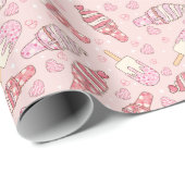 Eiscreme Retro Valentine's Wrapping Paper Geschenkpapier (Rolleneckpunkt)