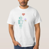 Eiscreme-Roboter-Pixel-Kunst T-Shirt (Vorderseite)