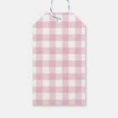 Eiscreme Rosa Schleife Gingham Geburtstagsfeier Geschenkanhänger (Rückseite)