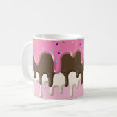 Eiscreme Rosa Zuckerguss Sprinklen Tropfen Kaffeetasse (Vorderseite Links)