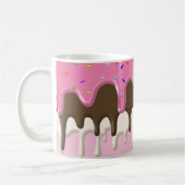 Eiscreme Rosa Zuckerguss Sprinklen Tropfen Kaffeetasse (Links)