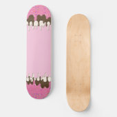 Eiscreme Rosa Zuckerguss Sprinklen Tropfen Skateboard (Vorderseite)
