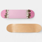 Eiscreme Rosa Zuckerguss Sprinklen Tropfen Skateboard (Horizontal)