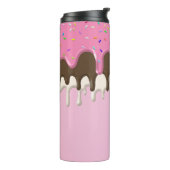 Eiscreme Rosa Zuckerguss Sprinklen Tropfen Thermosbecher (Nach links gedreht)