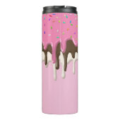 Eiscreme Rosa Zuckerguss Sprinklen Tropfen Thermosbecher (Rückseite)
