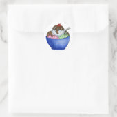 Eiscreme Runder Aufkleber (Tasche)