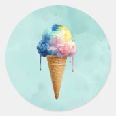 Eiscreme Runder Aufkleber (Vorderseite)
